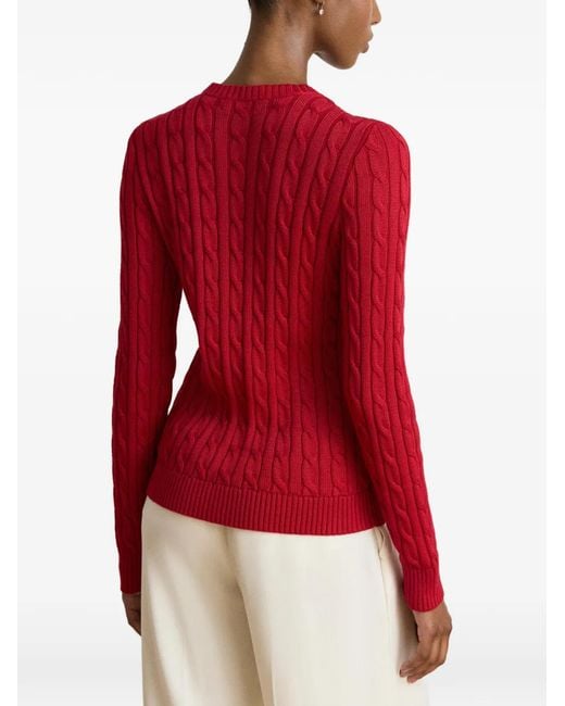 Ralph Lauren Cable-Knit Embroidered-Logo Cardigan