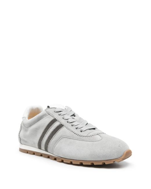 Doucal's White Suede Sneakers