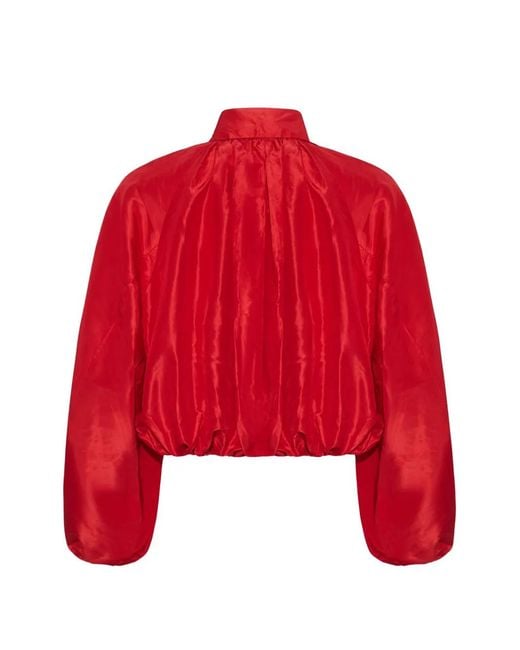 Adam Lippes Red Simone Silk Jacket