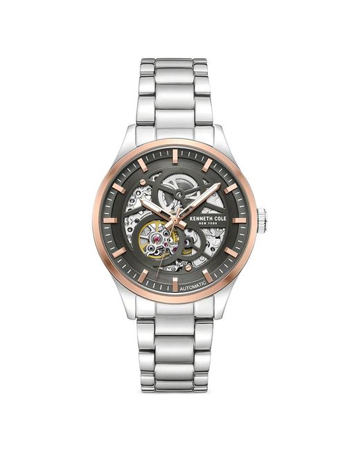 Kenneth Cole Metallic Skeleton-Dial 42Mm Watch for men