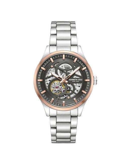 Kenneth Cole Metallic Skeleton-Dial 42Mm Watch for men