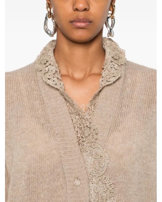 Ermanno Scervino Vest Met Afwerking Van Kant in het Natural