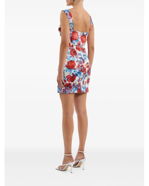 Rebecca Vallance Red Fleurette Minikleid