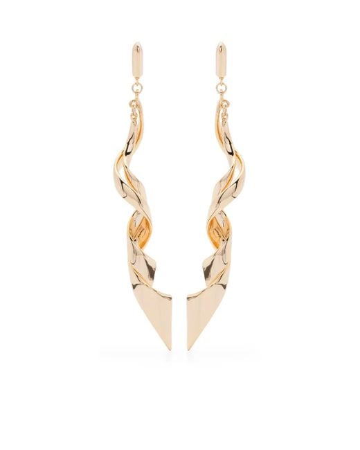 Eddie Borgo Metallic Spiraled Ribbon Earrings
