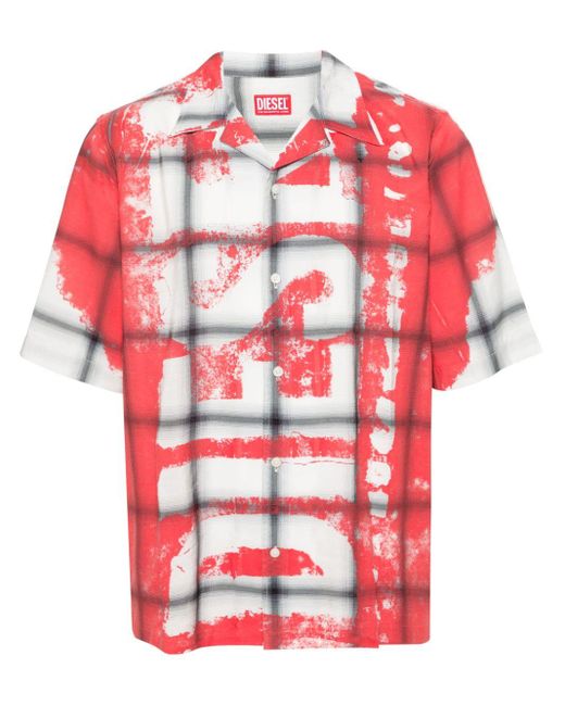 Camisa bowling S-Nabil DIESEL de hombre de color Red