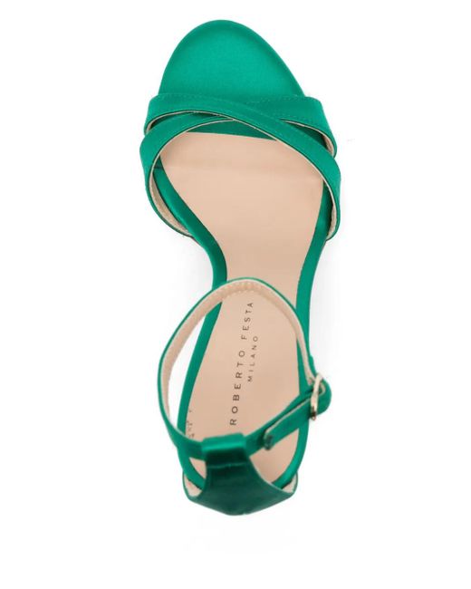 Roberto Festa Green 100Mm Leather Heeled Sandals