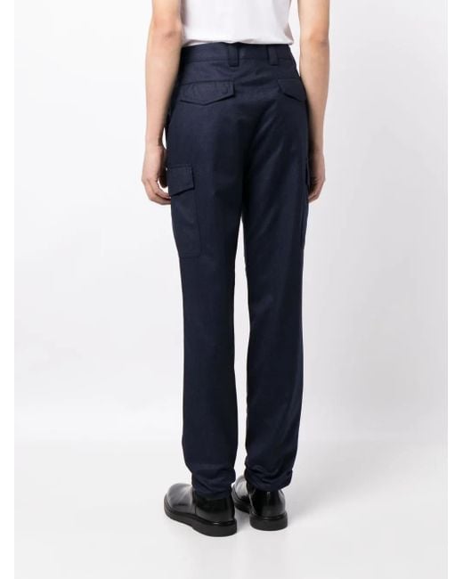 Brunello Cucinelli Blue Straight-Leg Wool Trousers for men