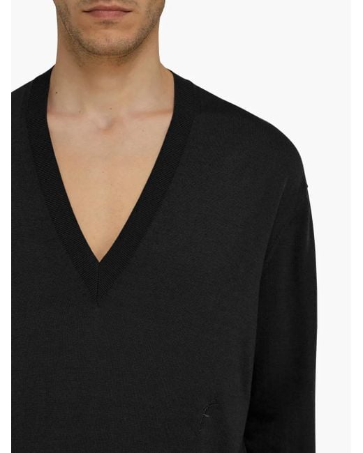Pull À Col V Ferragamo pour homme en coloris Black
