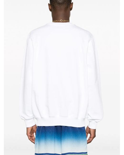 Casablanca White Peace Gradient-Print Cotton Sweatshirt for men