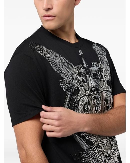 Philipp Plein Black Crew-Neck Short-Sleeve T-Shirt for men