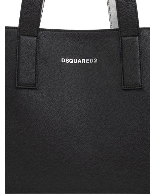 DSquared² Black Neoclassic Leather Tote Bag for men