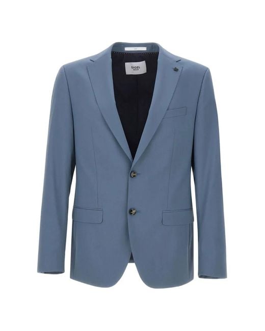 DIGEL Blue Alesso Amf Single-Breasted Blazer for men