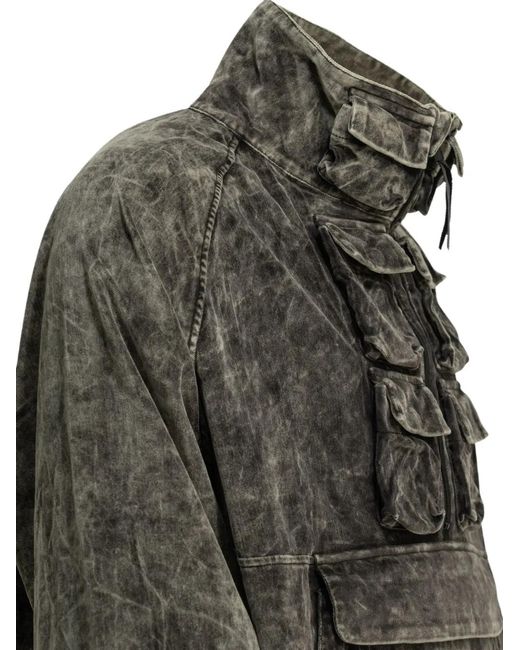 Kapital Gray Multi-Pocket Zip-Up Jacket for men