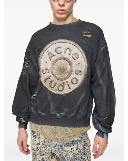 Acne ダメージ スウェットシャツ Blue