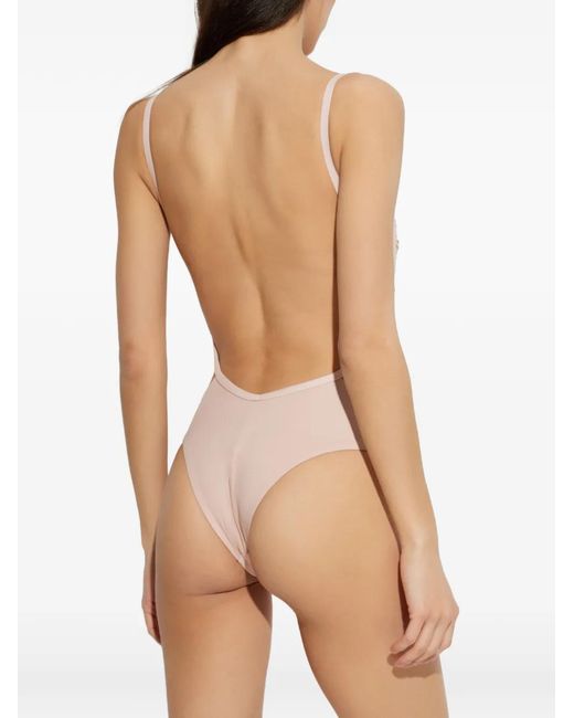 DSquared² White Cut-Out Ruched Swimsuit