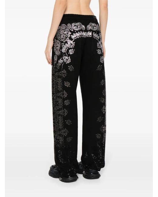 Amiri Black Crystal-Embellished Bandana Track Pants