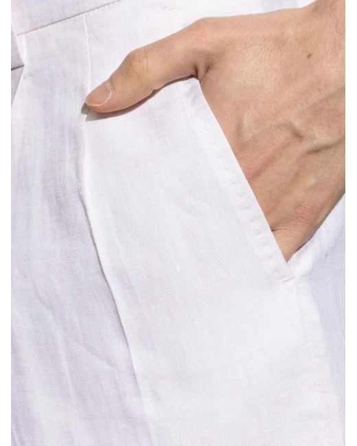 Dolce & Gabbana White Pleated-Front Shorts for men
