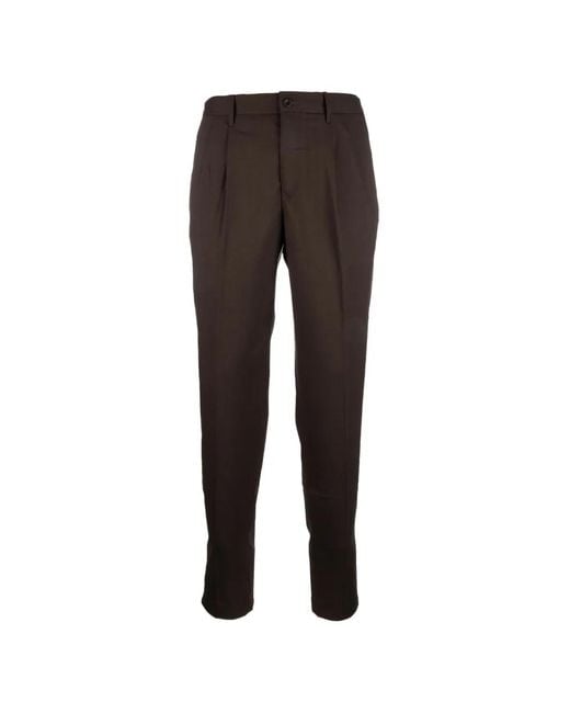 Incotex Brown Pleated-Front Tailored Trousers for men