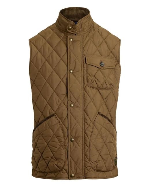 Polo Ralph Lauren Brown Quilted Sleeveless Vest for men