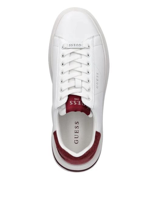 Guess White Logo-Patch Sneakers for men