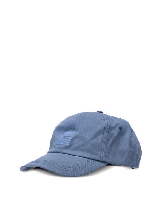 Boss Blue Logo-Patch Cap for men
