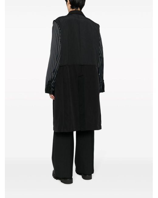 Sacai Einreihiger Mantel mit Streifen in Black für Herren