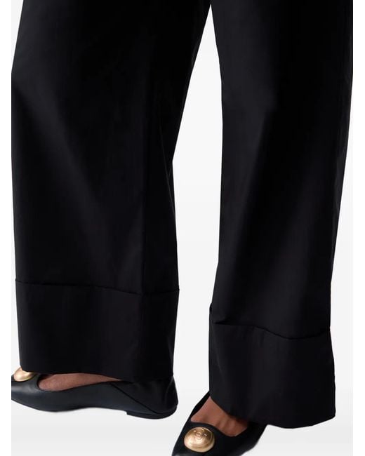 Liu Jo Black Flared Pleated Trousers