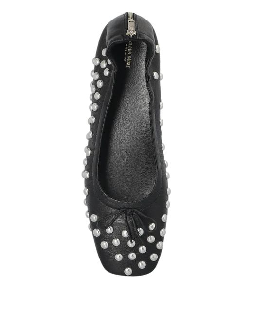 Golden Goose Deluxe Brand Black Amy Stud Zip Ballet Flat Shoes