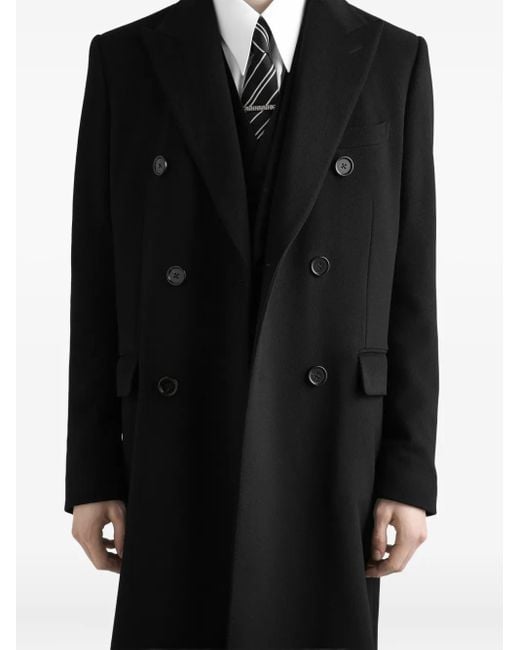 Dolce & Gabbana Black Double-Breasted Coat for men