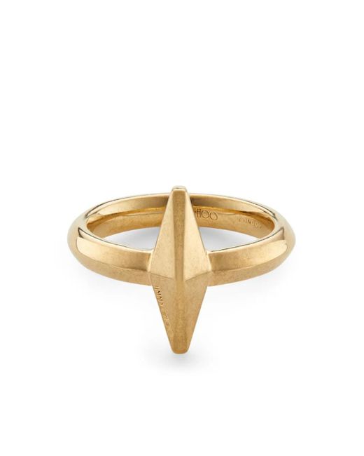 Jimmy Choo Metallic Logo-Engraved Matte-Finish Ring
