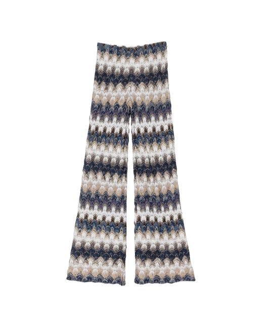 Missoni White Zig Zag-Pattern Trousers