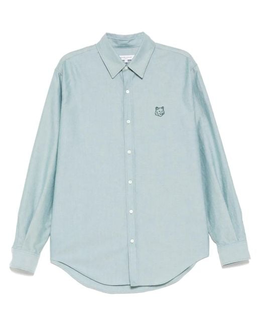 Maison Kitsuné Blue Contour Fox Head Skate Shirt for men