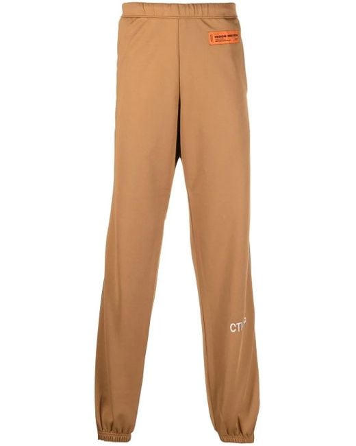 Heron Preston Natural Logo-Patch Track Pants for men