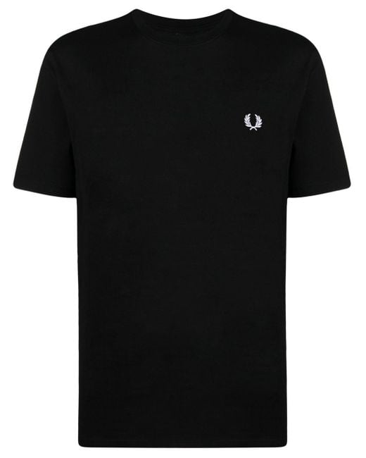 Fred Perry Black Logo-print Cotton T-shirt for men