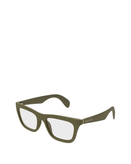 Gucci Green Square Frame Glasses for men