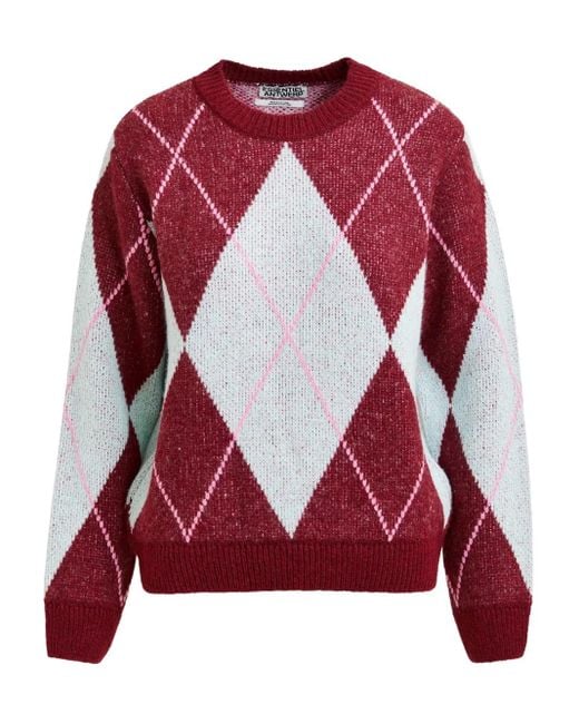 Essentiel Antwerp Red Pullover mit Rautenmuster