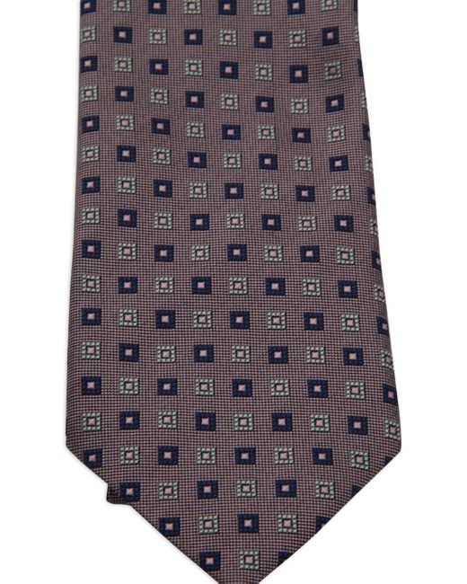 Zegna Purple Cravate À Motif Géométrique for men