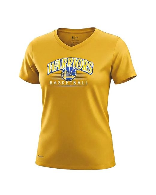 Nike Yellow X Nba Golden State Warriors V-Neck T-Shirt