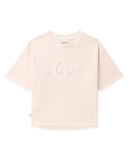 Musium Div. Pink Logo-Embellished Cut-Out T-Shirt