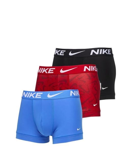 Nike Red Logo-Waistband Boxer Briefs (Set Of Three) for men