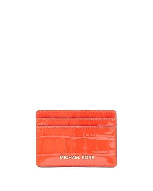Michael Kors Red Leather Logo Card Holder