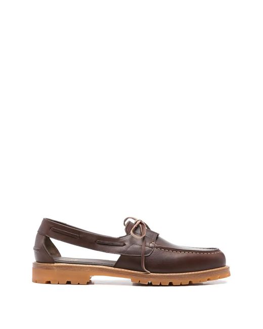 A Kind Of Guise Brown Barolo Cut-Out Boat Shoes for men