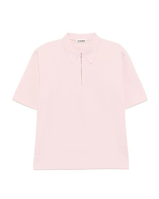 Jil Sander Pink Polo Jumper for men