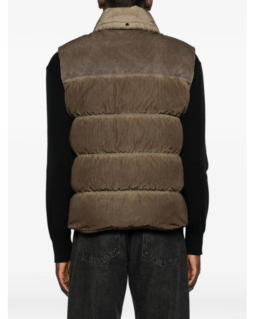C P Company Brown Eco-Chrome R Hooded Gilet for men