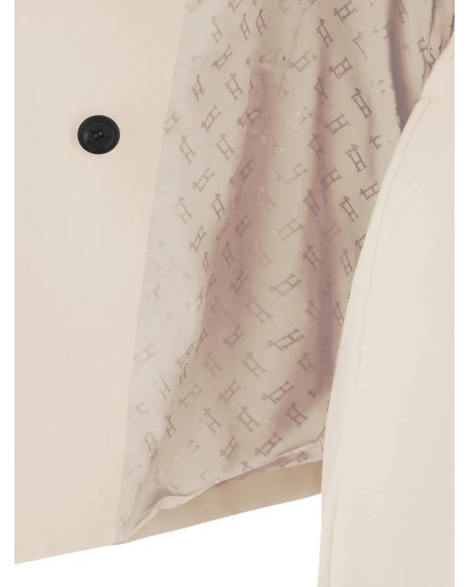 Herno White Double-Breasted Peak Lapels Blazer