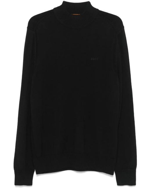 Boss Black Logo-Embroidered Sweater for men
