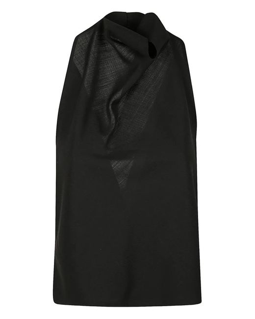 La Collection Jeanne Button Top in Black | Lyst