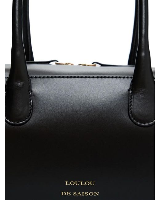 Loulou de Saison Black Seth Top-Zip Shoulder Bag