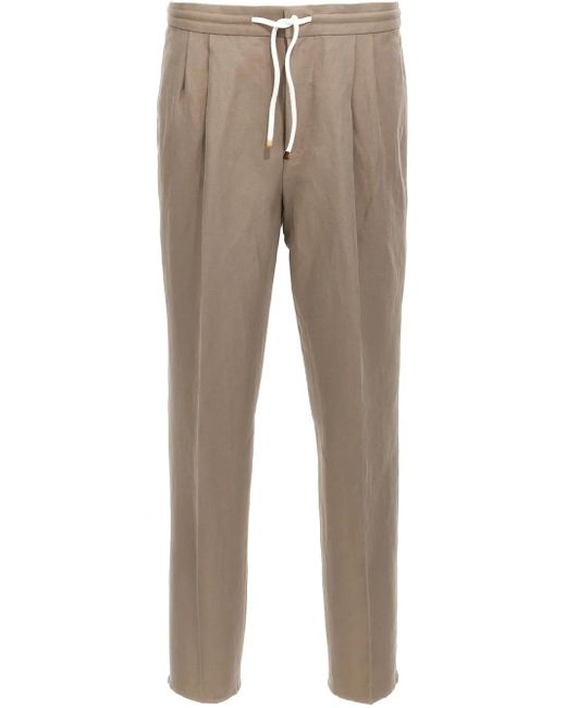 Brunello Cucinelli Natural Linen Trousers for men