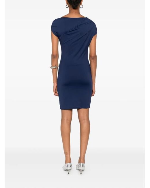 Patrizia Pepe Blue Minikleid mit asymmetrischem Ausschnitt
